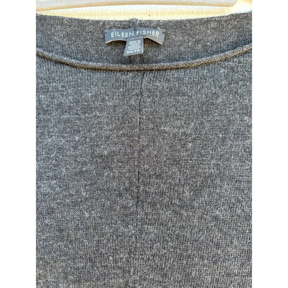 Eileen Fisher Merino Wool Sweater Dress Long Sleeve Charcoal Gray –‎ Women's XS
